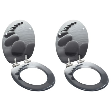WC toilet seat 2 pcs soft closing lid MDF rock design by vidaXL, Toilet and bidet seats - Ref: Foro24-276996, Price: 85,63 €,...