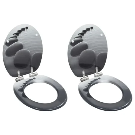 WC toilet seat 2 pcs soft closing lid MDF rock design by vidaXL, Toilet and bidet seats - Ref: Foro24-276996, Price: 84,22 €,...