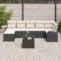 Conjunto de sofá de jardín 8 pcs Negro Poliratán