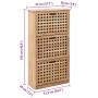 Mueble zapatero de madera maciza de nogal 55x20x104 cm