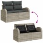 Conjunto de sofá de jardín con cojín 10 pcs Gris Claro