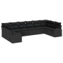 Conjunto de sofá de jardín con cojín 10 pcs Negro
