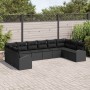 Conjunto de sofá de jardín con cojín 10 pcs Negro