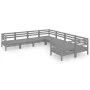 Garden furniture set 8 pieces solid gray pine wood by vidaXL, Garden sets - Ref: Foro24-3083246, Price: 434,47 €, Discount: %