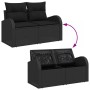 Conjunto de sofá de jardín con cojín 10 pcs Negro