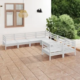 Gartenmöbel-Set 8-teilig aus massivem weißem Kiefernholz von vidaXL, Gartensets - Ref: Foro24-3083245, Preis: 407,70 €, Rabat...