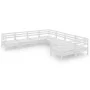 Gartenmöbel-Set 8-teilig aus massivem weißem Kiefernholz von vidaXL, Gartensets - Ref: Foro24-3083245, Preis: 407,70 €, Rabat...