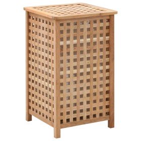 Cesto para ropa sucia madera maciza de nogal 39x39x65 cm