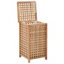 Cesto para ropa sucia madera maciza de nogal 39x39x65 cm