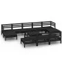 Gartenmöbel-Set 11-teilig aus massivem schwarzem Kiefernholz von vidaXL, Gartensets - Ref: Foro24-3083373, Preis: 540,36 €, R...