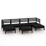 Gartenmöbel-Set 7-teilig aus massivem schwarzem Kiefernholz von vidaXL, Gartensets - Ref: Foro24-3083343, Preis: 345,52 €, Ra...