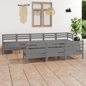 Garden furniture set 11 pieces solid gray pine wood by vidaXL, Garden sets - Ref: Foro24-3083371, Price: 545,23 €, Discount: %