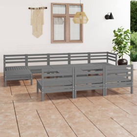 Gartenmöbel-Set 11-teilig aus massivem grauem Kiefernholz von vidaXL, Gartensets - Ref: Foro24-3083371, Preis: 552,37 €, Raba...