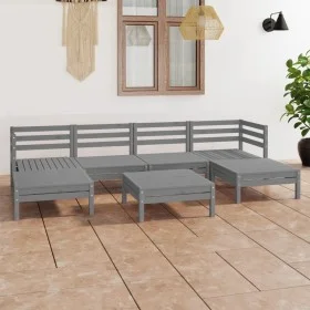 Garden furniture set 7 pieces solid gray pine wood by vidaXL, Garden sets - Ref: Foro24-3083341, Price: 349,93 €, Discount: %