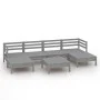 Gartenmöbel-Set 7-teilig aus massivem grauem Kiefernholz von vidaXL, Gartensets - Ref: Foro24-3083341, Preis: 349,92 €, Rabat...