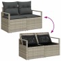 Conjunto de sofá de jardín con cojín 3 pcs Gris Claro