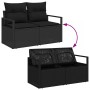 Conjunto de sofá de jardín con cojín 3 pcs Negro