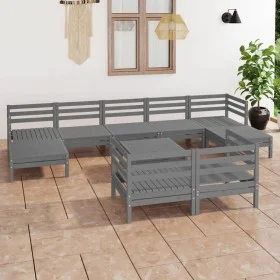 Garden furniture set 10 pieces solid gray pine wood by vidaXL, Garden sets - Ref: Foro24-3083381, Price: 515,38 €, Discount: %