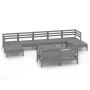 Garden furniture set 10 pieces solid gray pine wood by vidaXL, Garden sets - Ref: Foro24-3083381, Price: 515,38 €, Discount: %