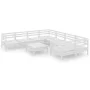 Gartenmöbel-Set 9-teilig aus massivem weißem Kiefernholz von vidaXL, Gartensets - Ref: Foro24-3083250, Preis: 487,63 €, Rabat...