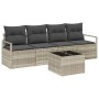 Conjunto de sofá de jardín 5 pcs Gris Claro y Gris Oscuro