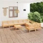 Gartenmöbel-Set 10-teilig aus massivem Kiefernholz von vidaXL, Gartensets - Ref: Foro24-3083259, Preis: 412,44 €, Rabatt: %