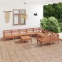 Gartenmöbel-Set 10-teilig aus massivem, honigbraunem Kiefernholz von vidaXL, Gartensets - Ref: Foro24-3083262, Preis: 561,15 ...