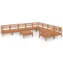 Juego muebles de jardín 10 pzas madera maciza pino marrón miel de vidaXL, Conjuntos de jardín - Ref: Foro24-3083262, Precio: ...
