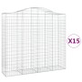 Gabionenkörbe 15 Stück Bogenform Eisen 200x50x180/200 cm von vidaXL, Töpfe und Pflanzgefäße - Ref: Foro24-3145737, Preis: 2,0...
