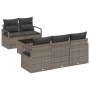 Conjunto de sofá de jardín con cojín 6 pcs Gris 55 x 55 x 37 cm