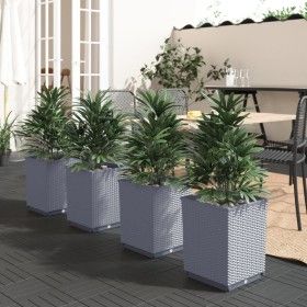 Jardineras 4 uds polipropileno gris oscuro 30x30x37 cm