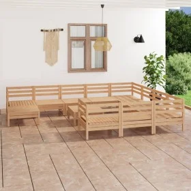Gartenmöbel-Set 12-teilig aus massivem Kiefernholz von vidaXL, Gartensets - Ref: Foro24-3083309, Preis: 493,11 €, Rabatt: %