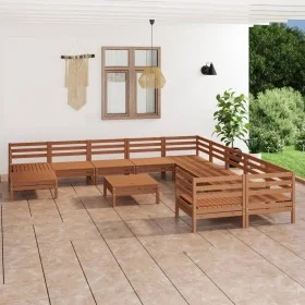 Gartenmöbel-Set 12-teilig aus massivem honigbraunem Kiefernholz von vidaXL, Gartensets - Ref: Foro24-3083322, Preis: 664,10 €...