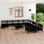 Garden furniture set 12 pieces black solid pine wood by vidaXL, Garden sets - Ref: Foro24-3083323, Price: 609,19 €, Discount: %