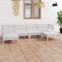 Garden furniture set 6 pieces solid white pine wood by vidaXL, Garden sets - Ref: Foro24-3083335, Price: 306,88 €, Discount: %