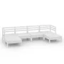 Gartenmöbel-Set 6-teilig aus massivem weißem Kiefernholz von vidaXL, Gartensets - Ref: Foro24-3083335, Preis: 302,90 €, Rabat...