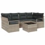 Conjunto de sofá de jardín 7 pcs Gris Claro y Gris Oscuro