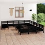 Gartenmöbel-Set 13-teilig aus massivem schwarzem Kiefernholz von vidaXL, Gartensets - Ref: Foro24-3083333, Preis: 663,98 €, R...