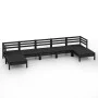 Gartenmöbel-Set 7-teilig aus massivem schwarzem Kiefernholz von vidaXL, Gartensets - Ref: Foro24-3083348, Preis: 352,65 €, Ra...