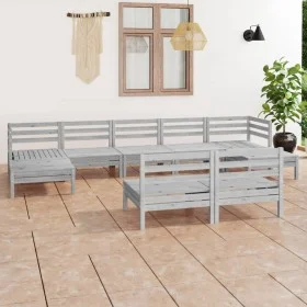 Garden furniture set 9 pieces solid white pine wood by vidaXL, Garden sets - Ref: Foro24-3083355, Price: 440,39 €, Discount: %