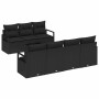 Conjunto de sofá de jardín Manual 8 pcs Negro 55 x 55 x 37 cm
