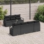 Conjunto de sofá de jardín Manual 8 pcs Negro 55 x 55 x 37 cm