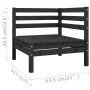 9-teiliges Gartenmöbel-Set aus massivem Kiefernholz schwarz von vidaXL, Gartensets - Ref: Foro24-3083358, Preis: 458,59 €, Ra...