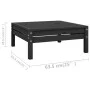 9-teiliges Gartenmöbel-Set aus massivem Kiefernholz schwarz von vidaXL, Gartensets - Ref: Foro24-3083358, Preis: 458,59 €, Ra...