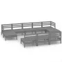 10-piece solid pine wood garden furniture set in gray. by vidaXL, Garden sets - Ref: Foro24-3083366, Price: 501,58 €, Discoun...