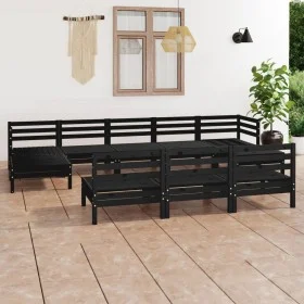 Garden furniture set 10 pieces solid black pine wood by vidaXL, Garden sets - Ref: Foro24-3083368, Price: 496,29 €, Discount: %