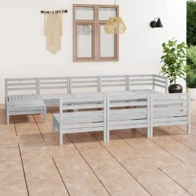 Garden furniture set 10 pieces solid white pine wood by vidaXL, Garden sets - Ref: Foro24-3083365, Price: 500,92 €, Discount: %