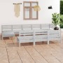 Gartenmöbel-Set 10-teilig aus massivem weißem Kiefernholz von vidaXL, Gartensets - Ref: Foro24-3083365, Preis: 514,49 €, Raba...