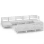 Juego de muebles de jardín 10 piezas madera maciza pino blanco de vidaXL, Conjuntos de jardín - Ref: Foro24-3083365, Precio: ...
