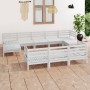 10-teiliges Gartenmöbel-Set aus massivem Kiefernholz weiß von vidaXL, Gartensets - Ref: Foro24-3083385, Preis: 488,27 €, Raba...